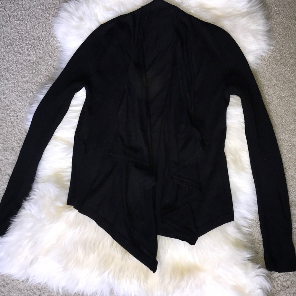 Drape front merino cardigan